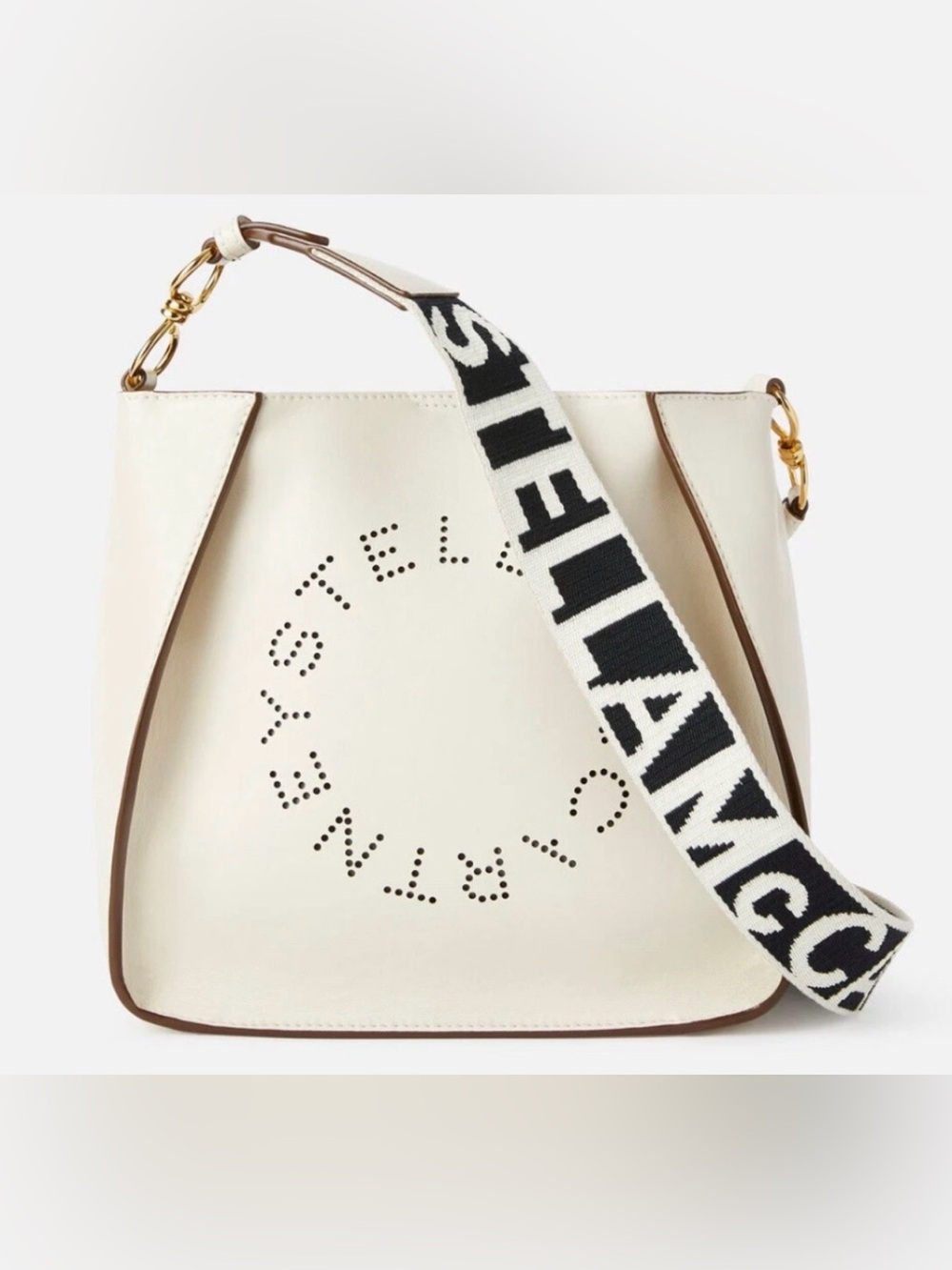 Stella McCartney Logo Perforated Shoulder Bag flaws